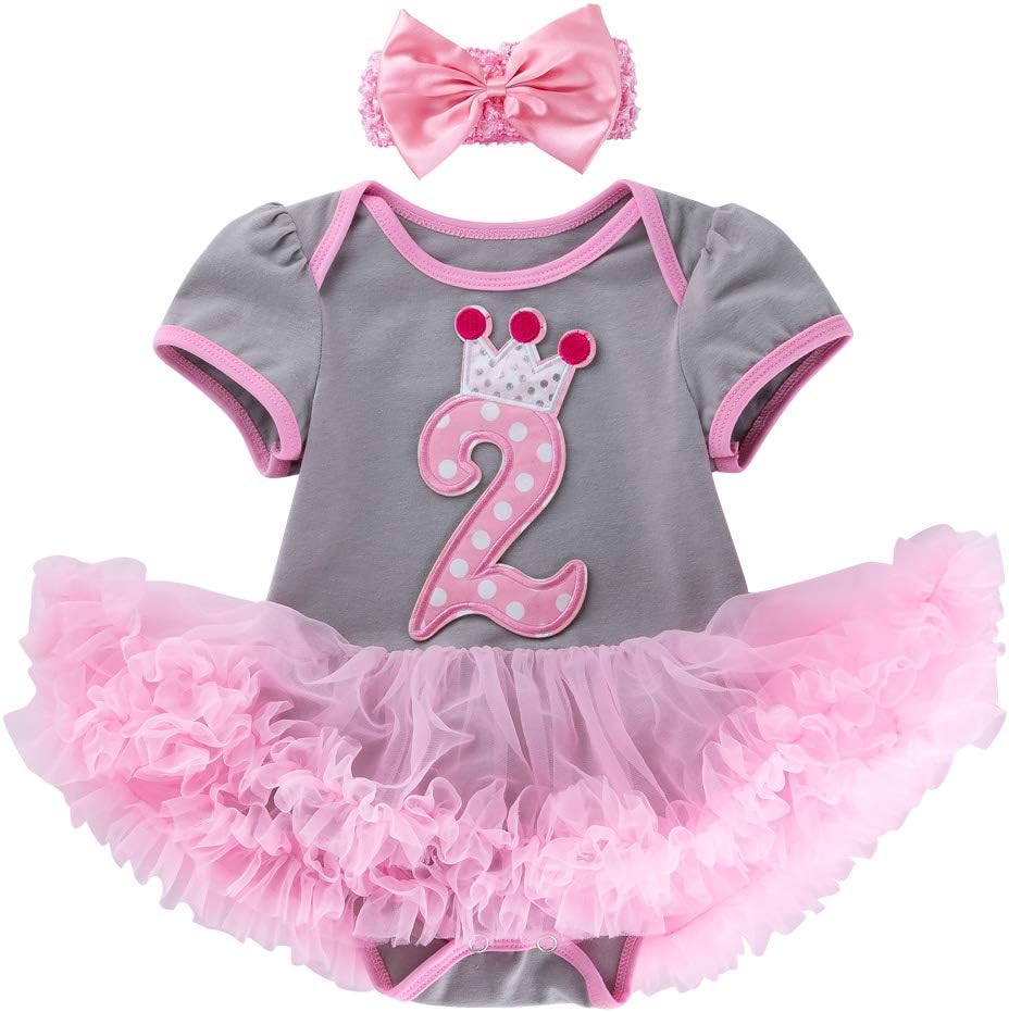 Marlegardยฎ Baby Girls 2nd Birthday Tutu Dress Headband