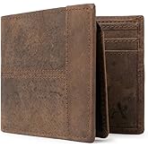 ALIKA Full Grain Hunter Leather Wallet for Men | RFID Blocking | Soft and Stylish Bifold Wallet with 8 Credit Card holder, 2 ID slots and 2 Cash Pockets | Forest Brown