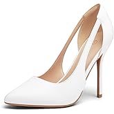 mysoft Women's Stiletto Heels Pumps Closed Toe 4IN Cut Out High Heels Pointed Toe Dress Shoes