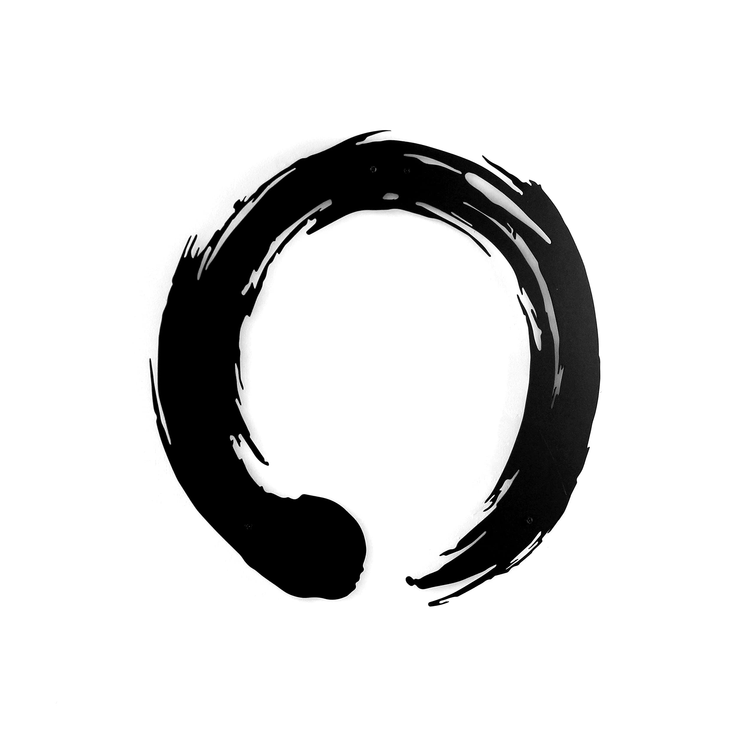 iwa concept Enso Zen Circle Metal Wall Art, Boho Room Decor, Zen Decor Gift for Housewarming and New Year (Black)