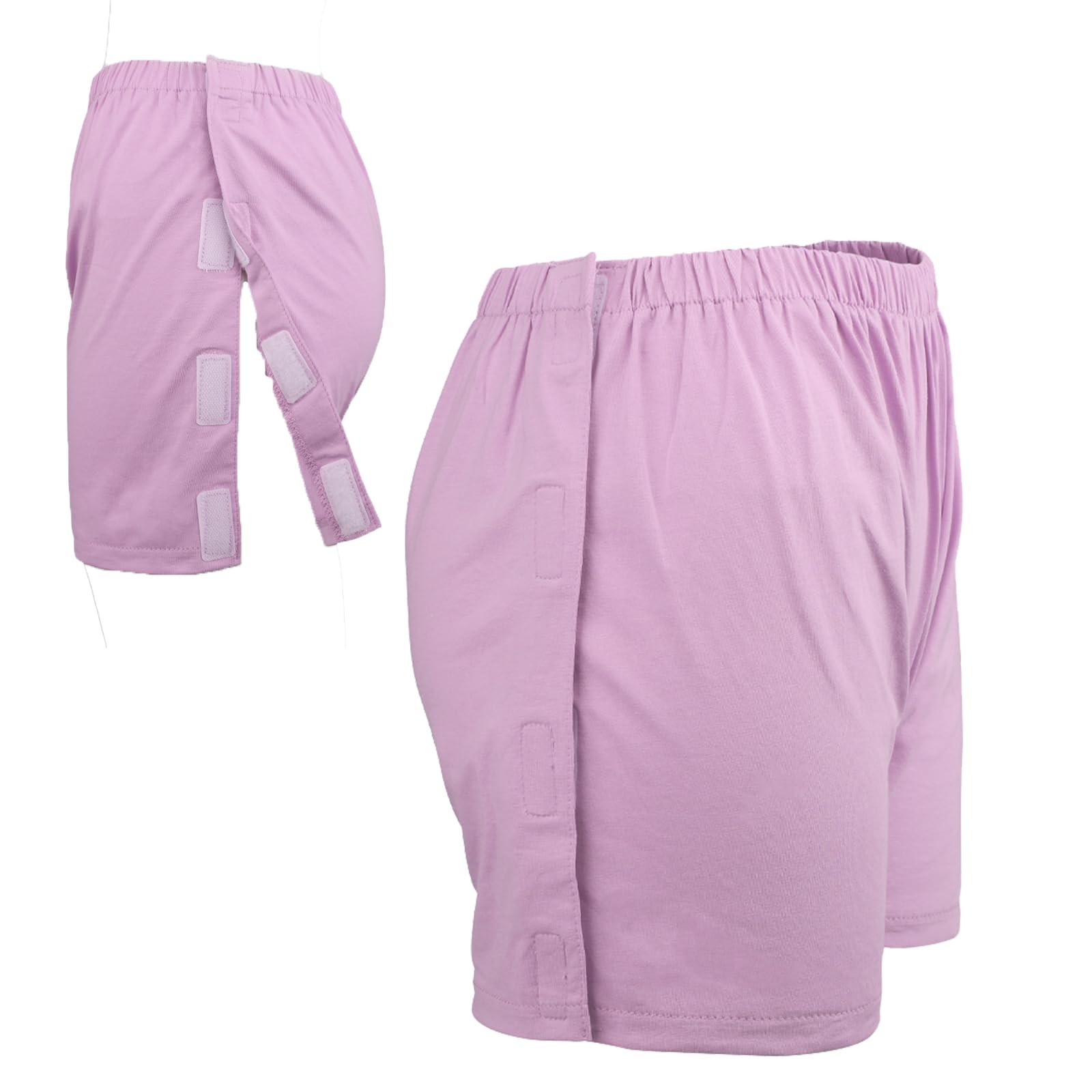 Women Post Surgery Tearaway Boxers Short Full Side Open Tear Away Underwear Briefs Easy-on Incontinence Wear Nursing Brief Pants Surgical Recover Wear Clothing for Paralysis Postoperation Fracture
