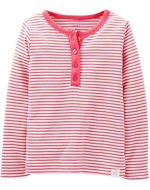 Baby Girls' Striped Henley (Baby) Orange