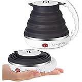 Ultrathin Upgraded Food Grade Silicone Travel Foldable Electric Kettle Boil Dry Protection Portable with Dual Voltage and Sep