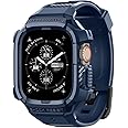 Spigen Rugged Armor Pro Designed for Apple Watch Ultra 2/1 Case with Band Protective TPU Cover with Strap - Navy Blue
