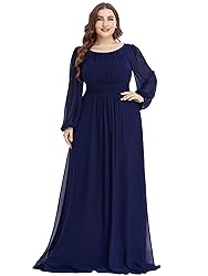 Ever-Pretty Women's Round Neck Long Lantern Sleeves