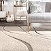 nuLOOM Carolyn Modern Shag Area Rug - 8x10 Shag Area Rug Transitional Cream Rugs for Living Room Bedroom Dining Room Nursery
