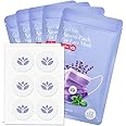 Gya Labs Lavender Aroma Stickers For Masks - 100% Pure Natural Essential Oil Aromatherapy Stickers To Refresh Breath For Facial Masks & Pillows, 5 Packs-60 Patches