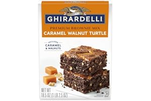 Ghirardelli Caramel Walnut Turtle Premium Brownie Mix, Includes Caramel and Walnuts, 18.5 oz Box