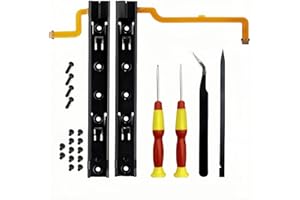 HYYHFIX Right and Left Slide Rail Bracket for Nintendo Switch Replacement with Sensor Cable Console Slide Rail Bar NS Switch with Flex Cable and Console Screws Bracket Rebuild Track Accessories Repair Parts