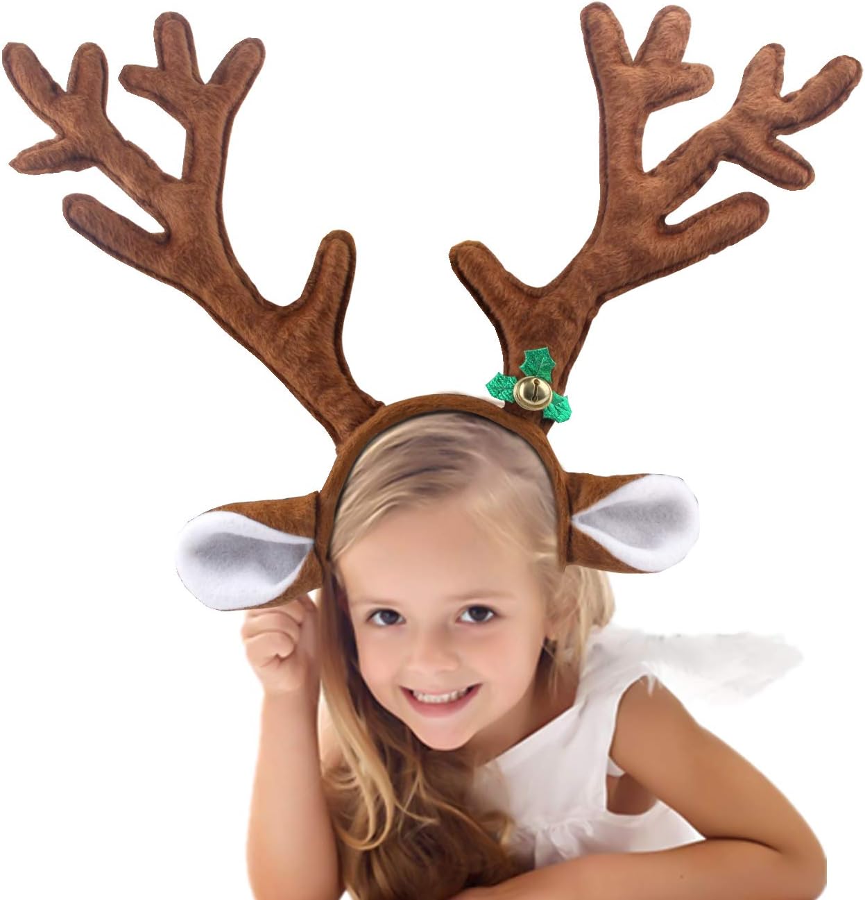 S SUNINESS Christmas Reindeer Antlers Headband - Kid Headwear for Holiday Party or Rudolph Santa Costumes Accessory Brown