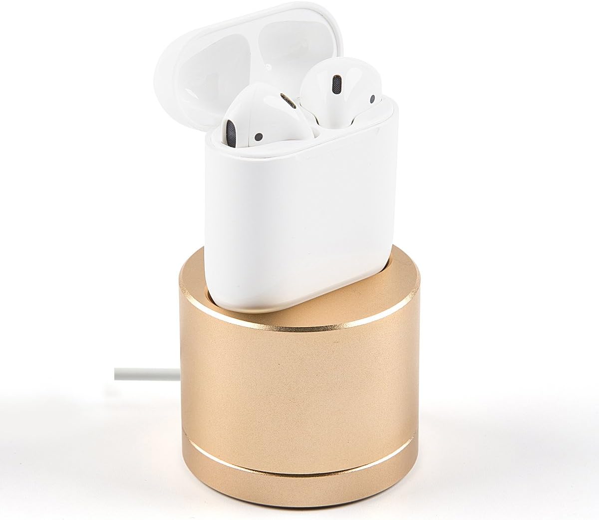 IdealCover AirPods Dock charge station Premium Aluminum compact neat elegant Charge Dock for Apple AirPods Case(Gold)