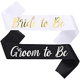 NAUXIUDSJS Bride to Be Sash and Groom to Be Sash, Bachelorette Party Supplies Engagement Party Favors, Bridal Shower Sashes Bachelor Decorations Just Married Gift Engaged Decor Accessories