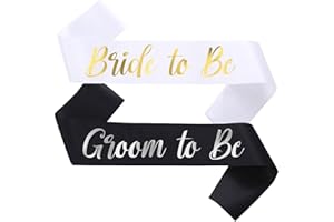 NAUXIUDSJS Bride to Be Sash and Groom to Be Sash, Bachelorette Party Supplies Engagement Party Favors, Bridal Shower Sashes Bachelor Decorations Just Married Gift Engaged Decor Accessories