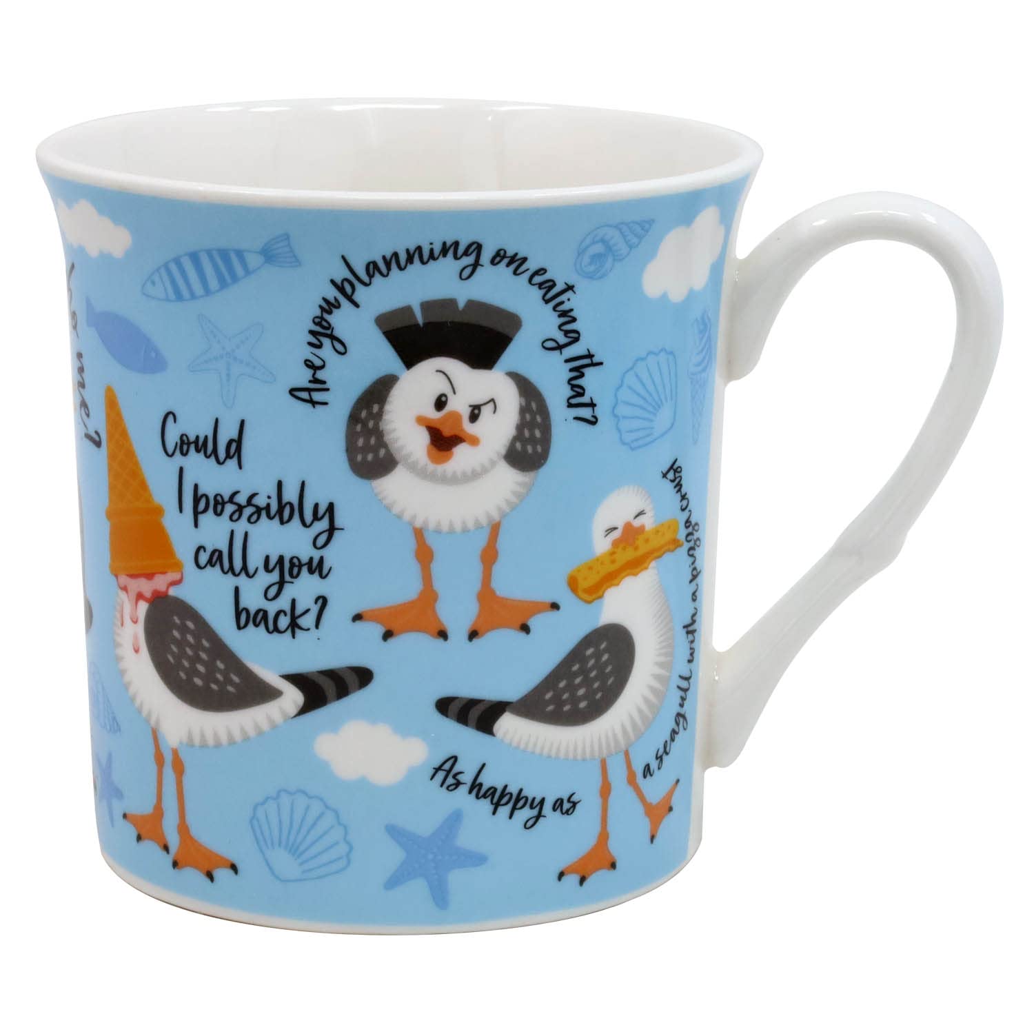 Squawk The Seagull Fine Ching Coffee Mug Cup