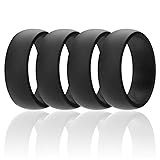 ROQ Silicone Rubber Wedding Ring for Men, Comfort