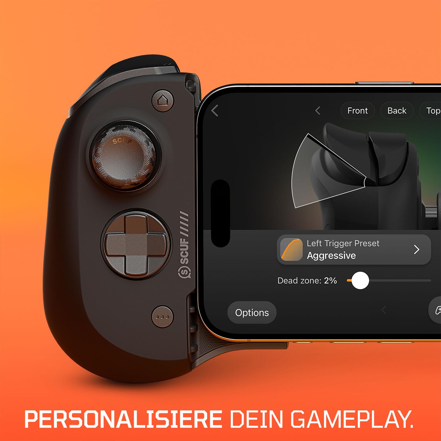 Scuf NOMAD Kabelloser iPhone Controller für Mobiles Gaming – Hintere Paddles – Anti-Drift-Thumbsticks – Bluetooth 5.0 Verbindung – PS Remote, Xbox Game Pass, Apple Arcade, Steam Link – Schwarz 7