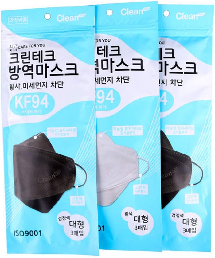 3Pcs Non-Woven Disposable KF94 mask Imported from South Korea, PM2.5 dust mask KN95 Same Level Protective mask