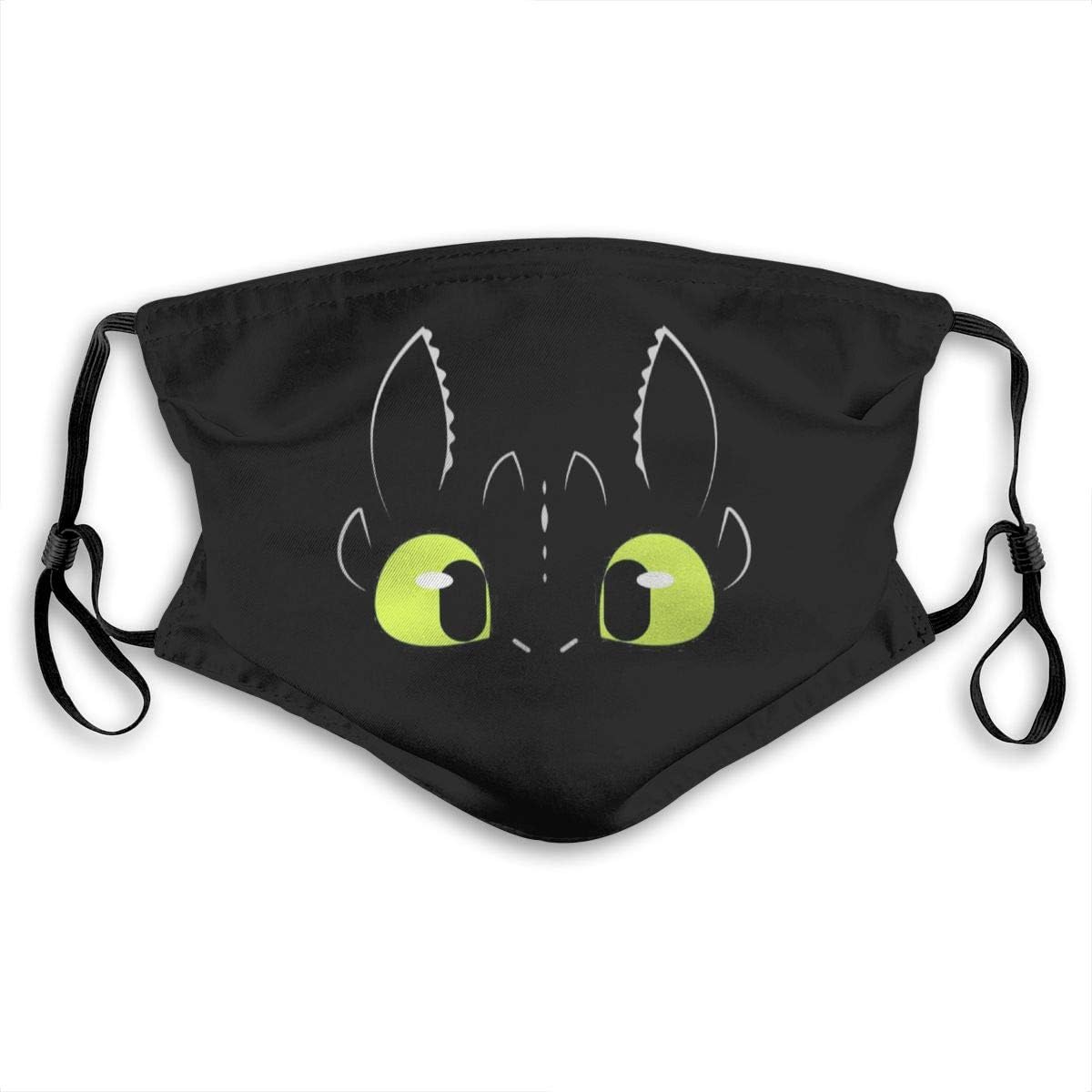 Toothless Unisex Air Pollution Dust Masks With 2 Air Filter Sheet Washable Reusable Respirator Stylish Pattern Face Mask For Kids Or Adluts