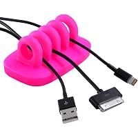 Desktop Cable Organizer With Weighted Silicone Base - Includes 4 Reusable Cable Ties (Black) - View #11