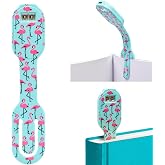 Gifts for Readers &amp; Writers Rechargeable Book Light, Clip On Reading Light for Bed, 2in1 Flexilight &amp; Bookmark, 12 Hours of Light Once Charged, Includes USB Cable &amp; 2 LED Lights, Flamingo
