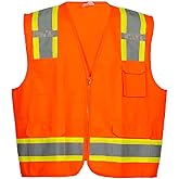 Premium High Visibility Hi Vis Safety Vest - Fluorescent - 100% Poly Knit