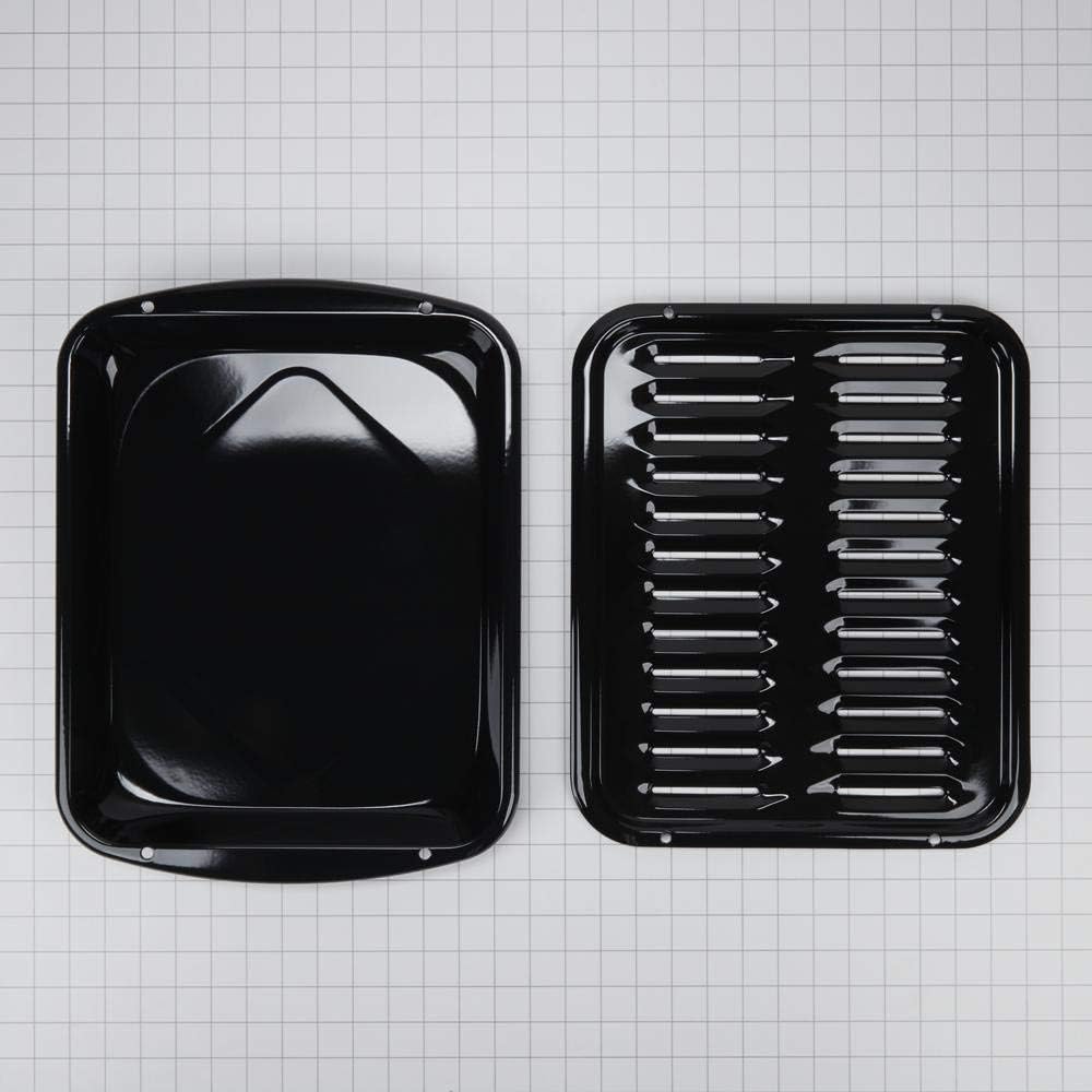 Whirlpool 4396923 Porcelain Broiler Pan and Grid, Black: Home Improvement