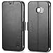 Galaxy S7 Edge Case, SHIELDON Flip Folio [Kickstand Feature] Genuine Leather Wallet Case with Credit Card Holders Cash Slot for Samsung Galaxy S7 Edge - Black
