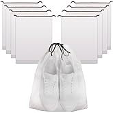 100 PCS Translucent Shoe Bags for Travel, Large Portable Shoe Bags with Drawstring, for Rainy Days Out (White)