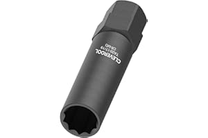 CLEVEROOL 10 Spline Lug Nut Socket, Compatible with Bimecc 10-Spline Lug Nuts and Lug Bolts, Replacement for TA20-17/19, 10-Spline Lug Nut Key with 17MM and 19MM Hex Drive, CR-MO