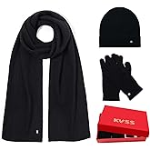 KVSS 100% Pure Cashmere Beanie Hat Scarf and Gloves Set for Women & Men Knit Winter Warm Set | Luxury from Inner Mongolia