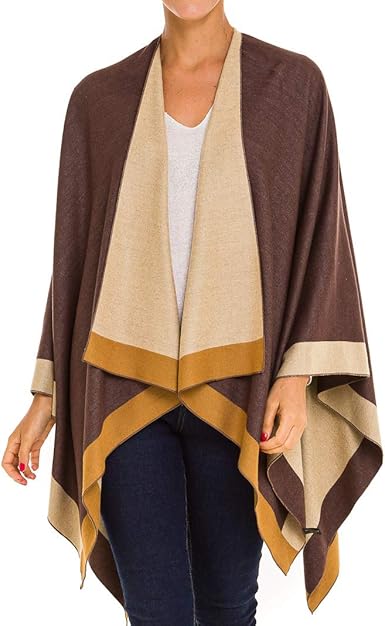 Women S Shawl Wrap Poncho Ruana Cape Cardigan Sweater Open Front For Fall Winter Scarves Wraps Women S Accessories