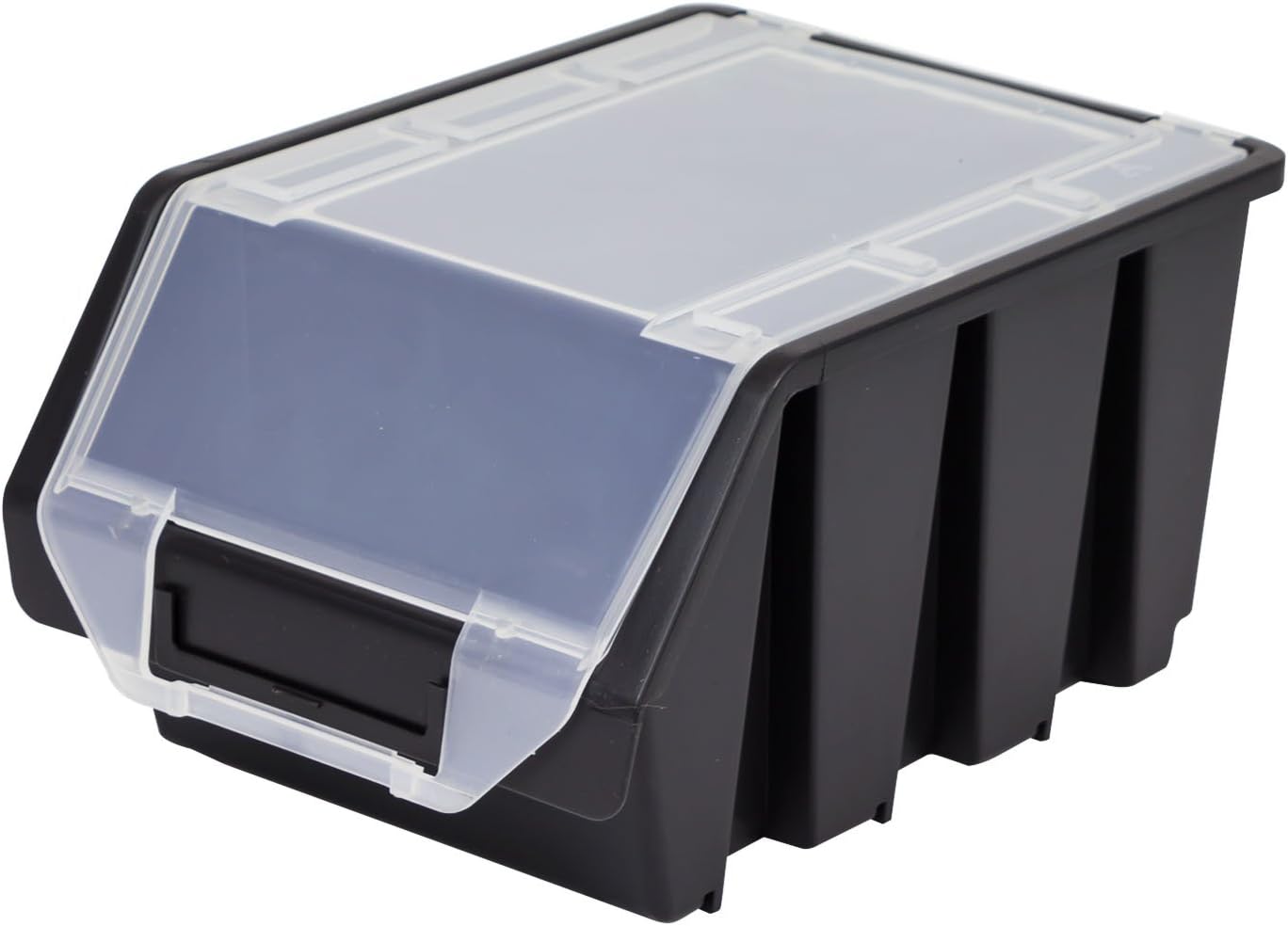 Black large plastic lidded storage bin ERGO-Box Plus