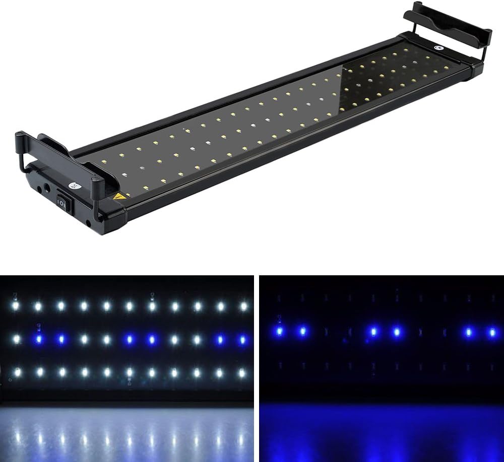VARMHUS LED Aquarium Lighting 6W / 11W / 18W25W / 32W, with Adjustable Bracket (for Aquarium 50-70 cm, Blue or Blue & White)