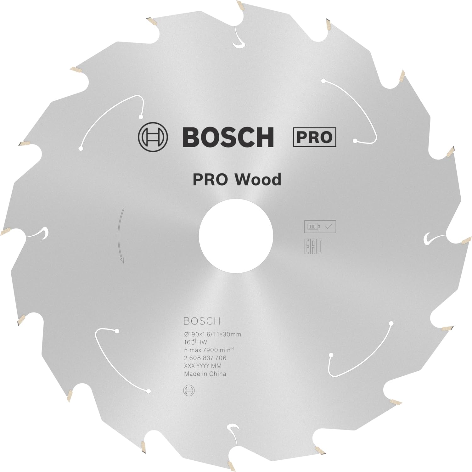 Bosch 1x PRO Wood Circular Saw Blade for Cordless Hand-Held Circular Saws (for Softwood, Hardwood, Ø mm, Professional Accessory Hand-Held Circular Saw)