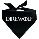 Tees & TailsDirewolf Dog Bandana | Halloween Costume | 100% Cotton Triangle | Made in USA | Mythical Wolf Theme | Fantasy Look | Parade Party | Trick or Treat | Black One Size (65)