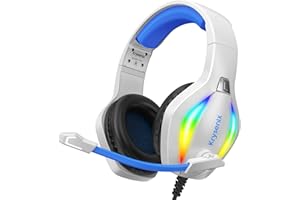 Krysenix PG1 Gaming Headset with Microphone for PS4, PS5, PC, Switch, Xbox, Gaming Headphones with RGB Light, Computer Headset with Mic & 3.5mm Jack