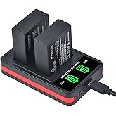Picke Power NP-W126 NP-W126S Battery and LED Dual Charger for Fuji X100V X100VI X-T100 X-T200 X100F,X-T3 X-T30 X-T30 II X-T20 X-T1 X-T2 X-T10 X-S10 X-A5 X-A10 X-E4
