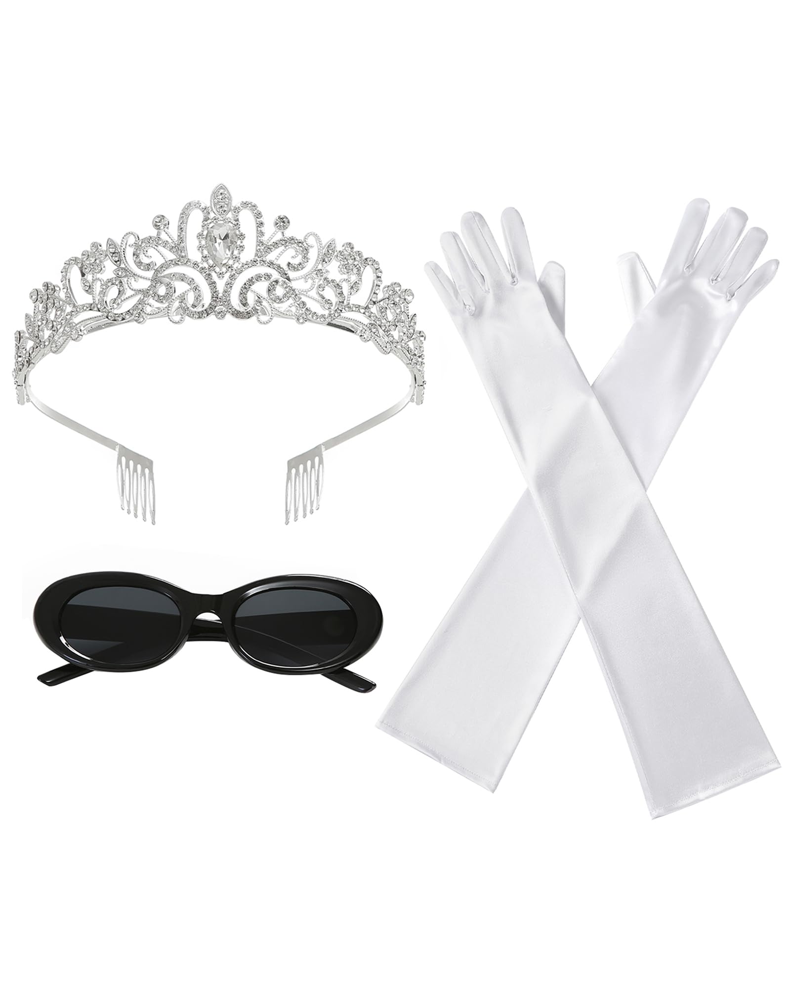 Photo 1 of ** MISSING** Obavioy Halloween Princess Costume Accessories Women Crystal Crown Headband Long Gloves Sunglasses Dress Up Party
