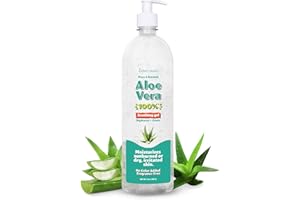 Eden Dews Organic Aloe Vera Gel 100% Pure & Natural Gel, Moisturizing, Face Skin & Hair Care, Sun Burn Relief, Hydrating & Soothing for Dry Skin, Acne, Razor Bumps, Made in USA, Unscented, 32 oz