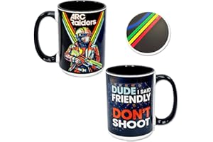ARC Raiders Inspired 15oz Coffee Mug with Black Handle & Interior – ''Don't Shoot'' Edition – Features Anvil Weapon Blueprint