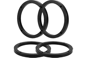 QWORK 6.5 inch Car Door Speaker Mounting Ring Spacer Adapter - ABS Plastic, 2 Pairs Universal 0.59 inch Depth Extender, Easy 