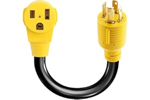 Flameweld Welder Adapter Cord, L14-30P Locking Male Plug to 6-50R Female Plug, 4 Prong 30 Amp to 50 Amp Up to 7500W SJTW 10/3 Generator Cord, UL