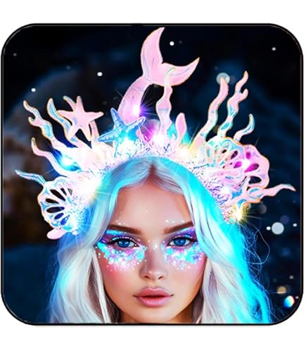 Amazon.com: GORTIN Light Up Mermaid Headband Starfish  display picture 2