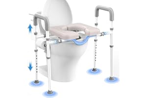 AGRISH Toilet Seat Risers For Seniors, Male-Friendly Width & Height Raised Toilet Seat With handles, Toilet Riser for Elderly, Handicap, Elevated, Fit Any Toilet, 400lbs