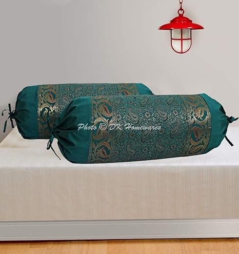 Buy Dk Homewares Polydupion Silk Banarasi Decorative Diwan Bolster