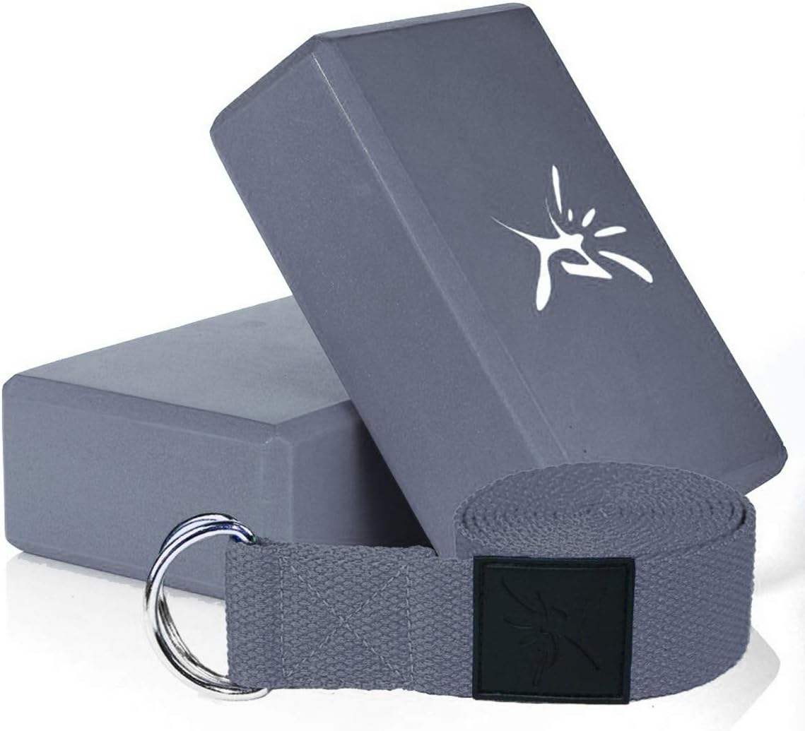 Risefit 2 Packs High Density EVA Foam Printed Yoga Block to Support and Deepen Asana, Improve Strength, Balance and Flexibility, Exercise Bolster Perfect Yoga Prop