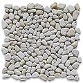 Travertine Mix Giallo River Rocks Pebble Stone Mosaic Tile Tumbled