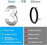 Vicloon 3D Door Numbers 3 Inches Self Adhesive Waterproof Silver 7.6cm view 5