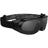 Bikershades Motorcycle Goggles Adjustable Cover Fit Over Protective Foam Outdoor Sports 180 Wrap Unisex Smoke Clear Yellow HD