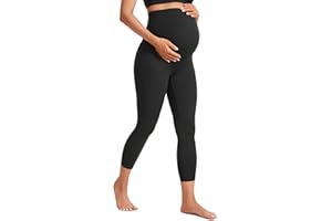 CRZ YOGA Womens Butterluxe Maternity Capris Leggings 21" / 23'' - Crop Pants Over The Belly Workout Active Yoga Pregnancy